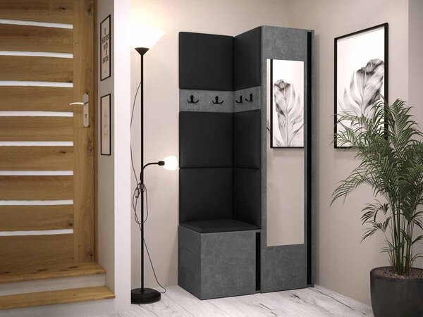 Předsíň Tavasz XXV, Barva: ořech warmia / ořech warmia + černá, Barva látek:: ekokůže Soft 017 (bíla) 5903211548253