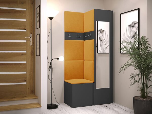 Předsíň Tavasz XXV, Barva: ořech warmia / ořech warmia + černá, Barva látek:: ekokůže Soft 017 (bíla) 5903211548253