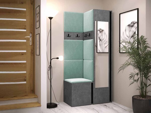 Předsíň Tavasz XXV, Barva: ořech warmia / ořech warmia + černá, Barva látek:: ekokůže Soft 017 (bíla) 5903211548253