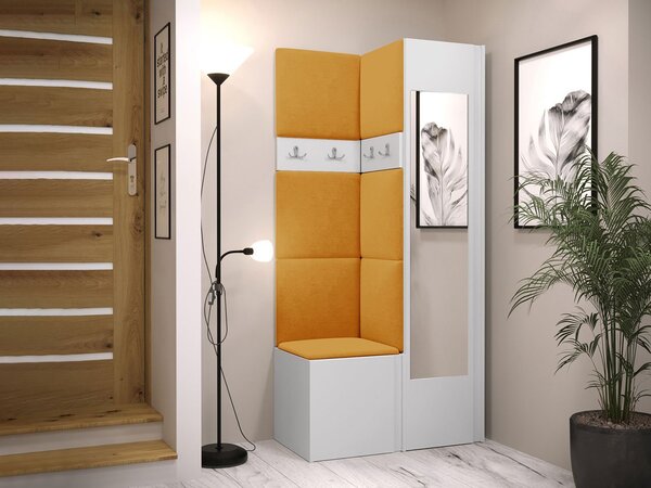 Předsíň Tavasz XXV, Barva: ořech warmia / ořech warmia + černá, Barva látek:: ekokůže Soft 017 (bíla) 5903211548253