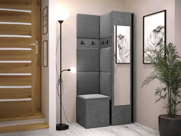 Předsíň Tavasz XXV, Barva: ořech warmia / ořech warmia + černá, Barva látek:: ekokůže Soft 017 (bíla) 5903211548253