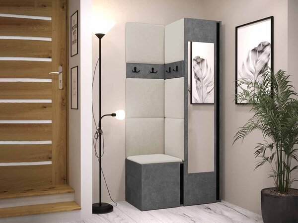Předsíň Tavasz XXV, Barva: ořech warmia / ořech warmia + černá, Barva látek:: ekokůže Soft 017 (bíla) 5903211548253