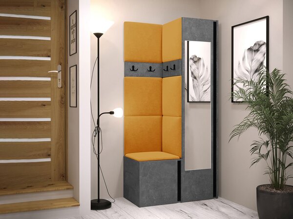 Předsíň Tavasz XXV, Barva: ořech warmia / ořech warmia + černá, Barva látek:: ekokůže Soft 017 (bíla) 5903211548253
