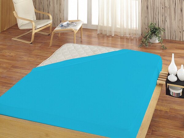 Prostěradlo Tyrkysové JERSEY PREMIUM Jersey PREMIUM 90-100 x 200-220/30