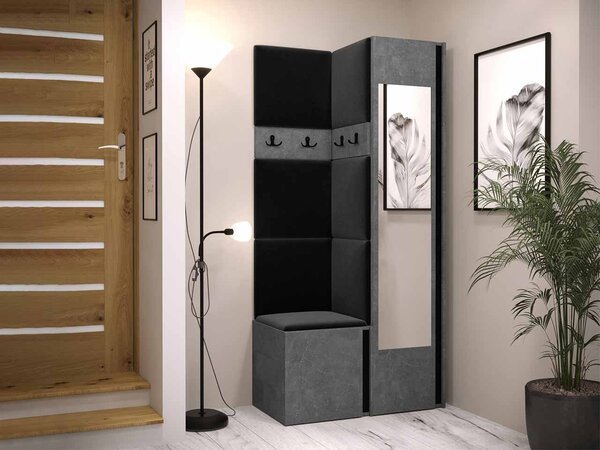Předsíň Tavasz XXV, Barva: ořech warmia / ořech warmia + černá, Barva látek:: ekokůže Soft 017 (bíla) 5903211548253