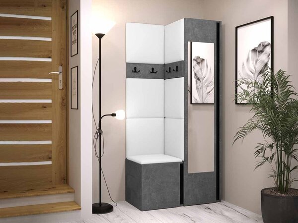 Předsíň Tavasz XXV, Barva: ořech warmia / ořech warmia + černá, Barva látek:: ekokůže Soft 017 (bíla) 5903211548253