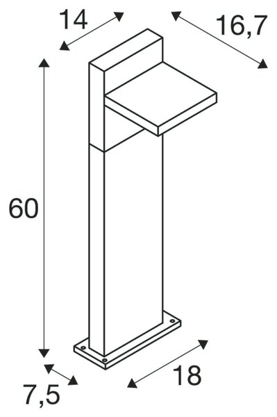 BIG WHITE SLV ABRIDOR POLE 60 Outdoor, stojací LED svítidlo, IP55, antracitové, 3000/4000K 1002991