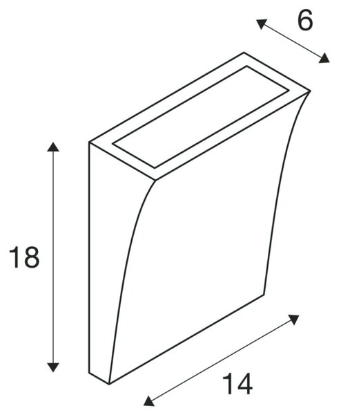 BIG WHITE SLV DELWA WIDE, venkovní nástěnné svítidlo, LED, 3000K, IP44, bílé, 7 W 1000340