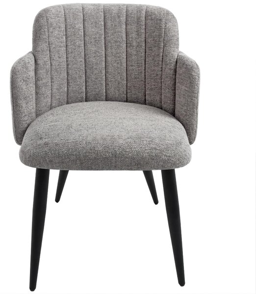 BEAUTYSOFA | Moderní čalouněná židle VELTO Taupe RAVEN bouclé, jídelní židle s područkami a opěradlem, kuchyňská židle, jídelní židle