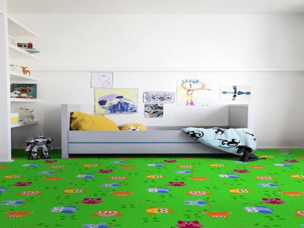 Dětský koberec Sovička 5261 zelená 140x200 cm