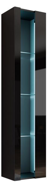 Vitrína Zigo New 180, Osvětlení: osvětlení LED RGB - barevné, Barva: černý / černý lesk 5902928696158