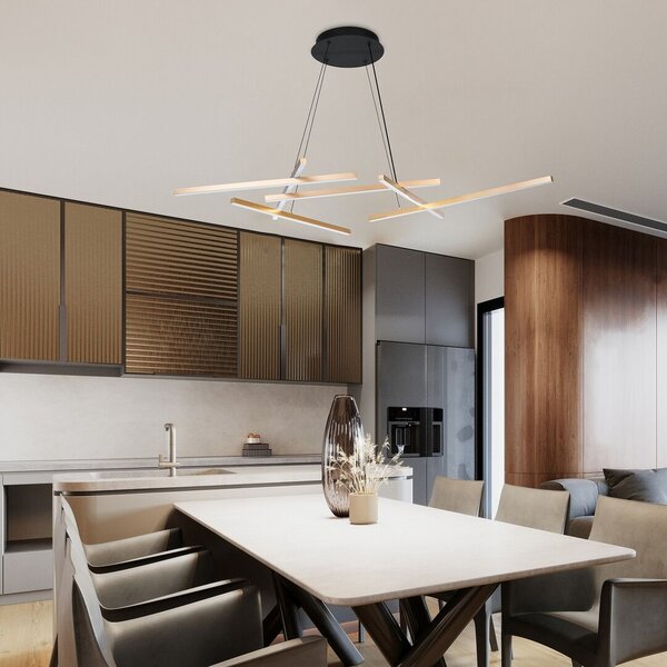 Rabalux Severine chytrá závěsná lampa 5x40 W bílá-černá-zlatá 72369