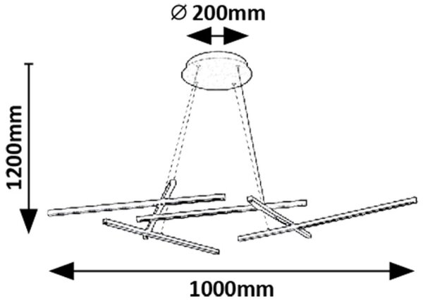 Rabalux Severine chytrá závěsná lampa 5x40 W bílá-černá-zlatá 72369