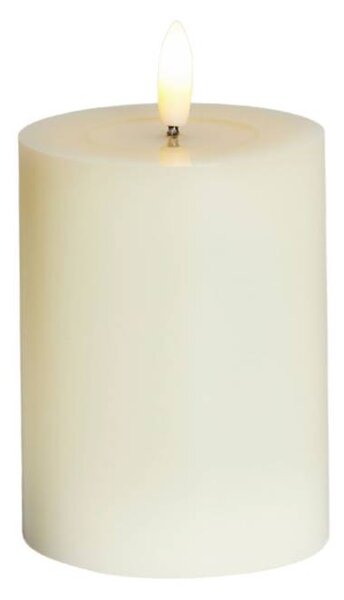 SIRIUS LED svíčka na baterie vosková Sille Ivory, Ø 7,5 × 10 cm, bílá, 2× AA