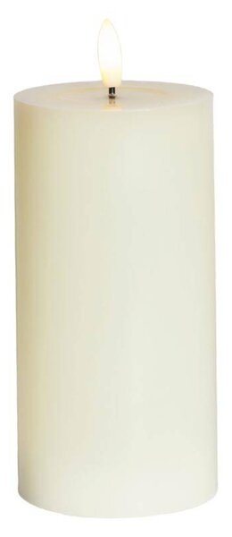 SIRIUS LED svíčka na baterie vosková Sille Ivory, Ø 7,5 × 15 cm, bílá, 2× AA