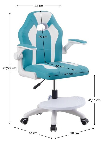 HezkýNábytek.cz Dětská otočná židle Ramin (modrá + bílá). 1116466