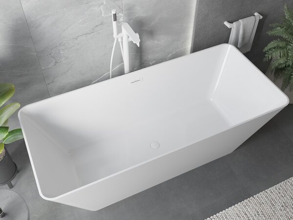 Mexen Velo Slim, volně stojící vana 170 × 75 cm, bílá lesklá, bílý přepad, 52811707500-20