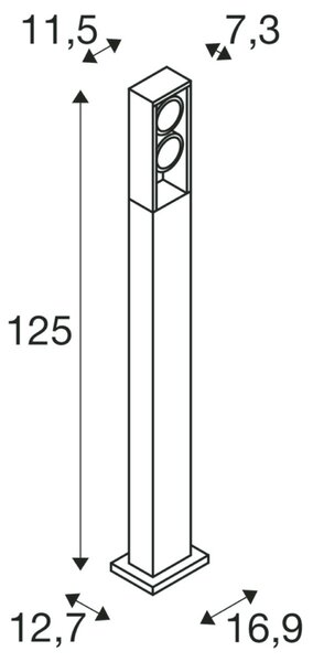 BIG WHITE SLV ESKINA FRAME 125 Pole double stojací svítidlo antracit 27 W 3000/4000 K 95° 1005439
