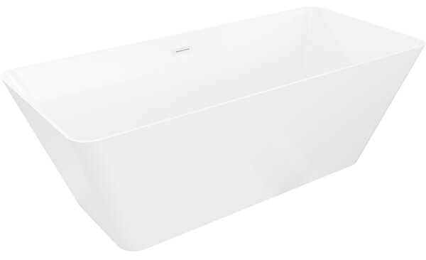 Mexen Velo Slim, volně stojící vana 170 × 75 cm, bílá lesklá, bílý přepad, 52811707500-20
