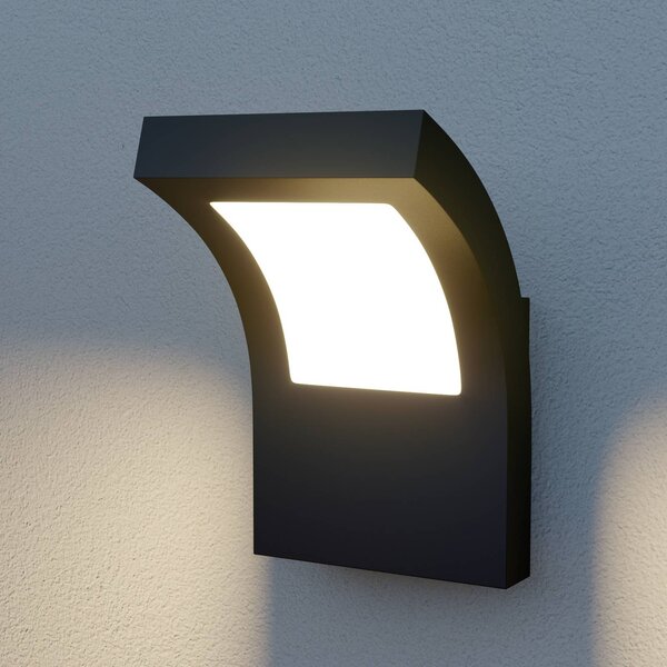 Arcchio LED venkovní nástěnné svítidlo Advik, IP65, antracit, kov, Černá, Hliník, Moderní
