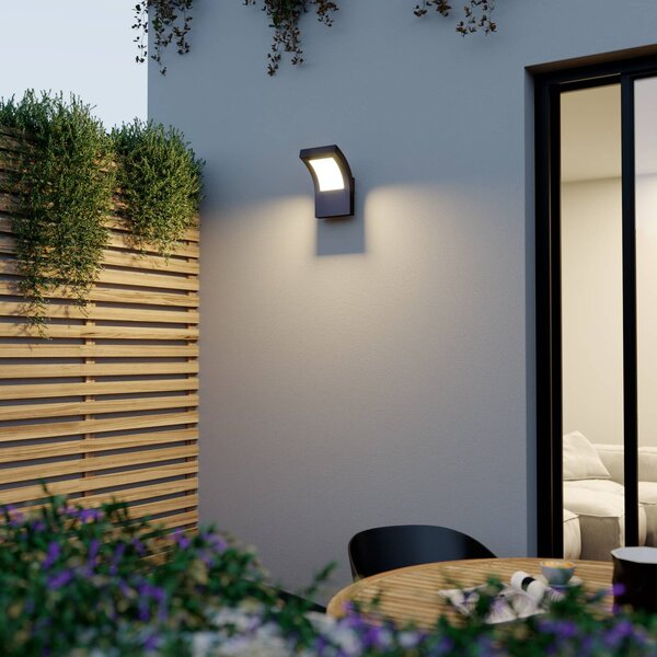 Arcchio LED venkovní nástěnné svítidlo Advik, IP65, antracit, kov, Černá, Hliník, Moderní