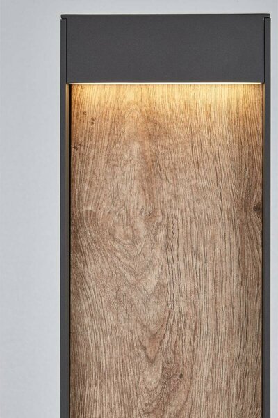 BIG WHITE SLV FLATT POLE 100 Outdoor, stojací LED svítidlo, 3000K, IP65, antracitové/hnědé 1002959