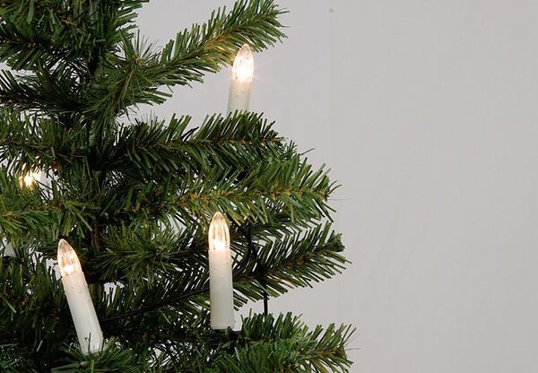 Vánoční svíčky 30 LED, zelený kabel, teple bílé