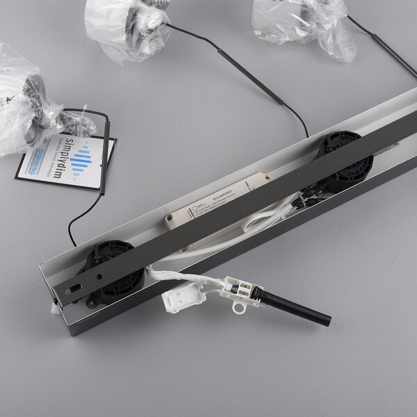 Hanglamp zwart met smoke glas incl. LED 3-lichts easylift - Rika