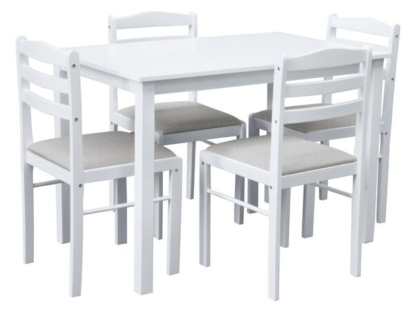 Jídelní set Sesiones (bílá + béžovošedá) (pro 4 osoby)