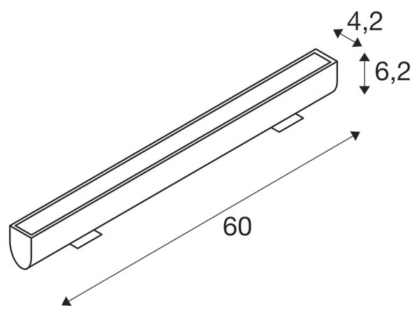 BIG WHITE SLV GALEN 60 SP IP65 Single Colour LED profil antracit CCT switch 3000/4000 K 1003447