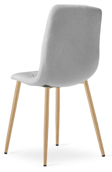 Set dvou jídelních židlí LIBRA světle šedé / hnědé nohy (2 ks)