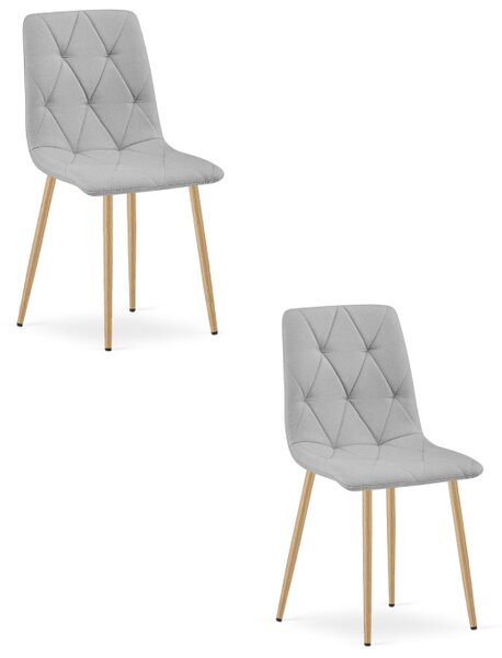 Set dvou jídelních židlí LIBRA světle šedé / hnědé nohy (2 ks)