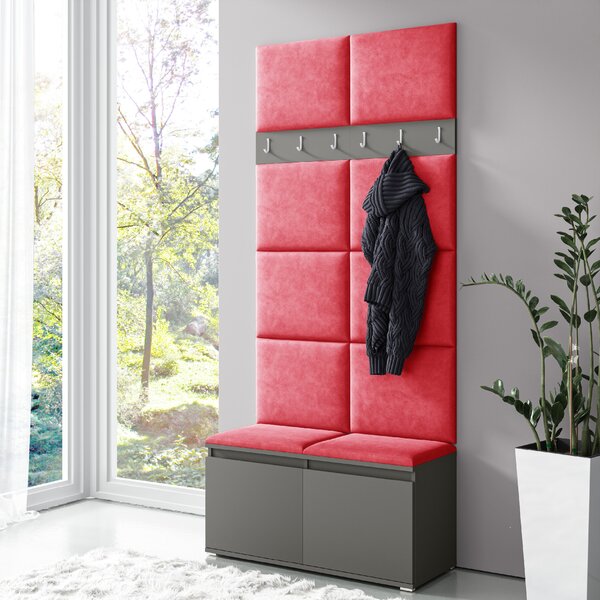 ETapik - Čalouněný panel 60 x 30 cm - Červená 2309