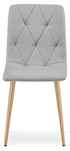 Set dvou jídelních židlí LIBRA světle šedé / hnědé nohy (2 ks)