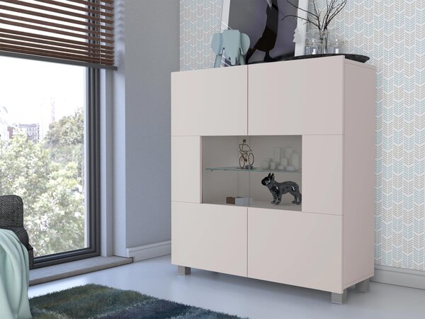 Vitrína Bralani BR01, Barva: Kašmír, Osvětlení: osvětlení LED - bílé 5903211429224