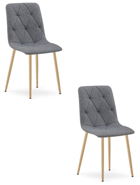 Set dvou jídelních židlí LIBRA tmavě šedé / hnědé nohy (2 ks)