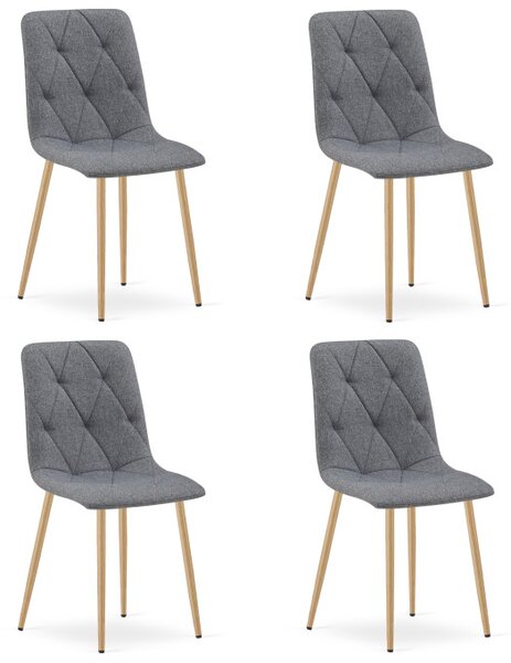 Set čtyř jídelních židlí LIBRA tmavě šedé / hnědé nohy (4 ks)
