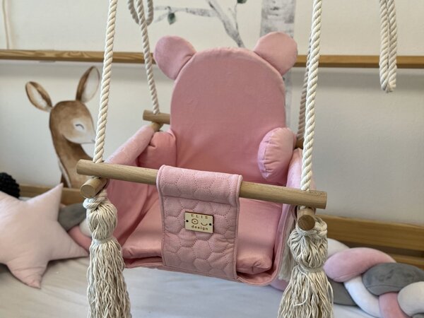 ELIS DESIGN Dětská houpačka Velvet Swing s opěrátkem barva: mentolová
