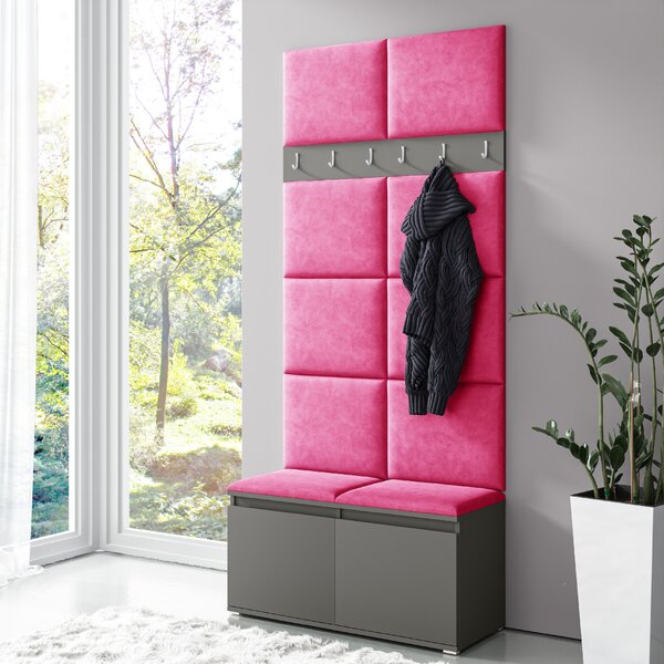 ETapik - Čalouněný panel 60 x 30 cm - Růžová 2310