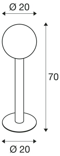 BIG WHITE SLV GLOO PURE 70 Pole venkovní stojací svítidlo, E27, antracit, IP44 1002001