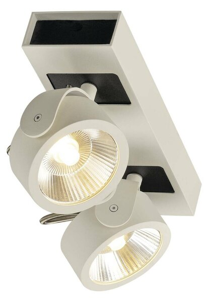 BIG WHITE SLV KALU, nástěnné a stropní svítidlo, dvě žárovky, LED, 3000K, bílé/černé, 60° 1000130