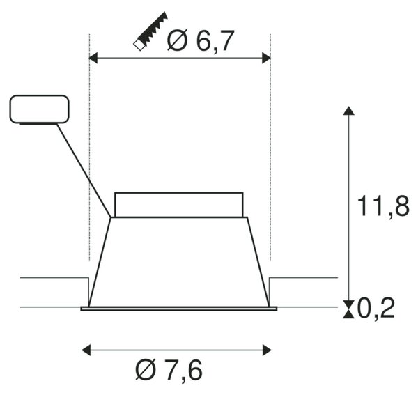BIG WHITE SLV HORN GU10 stropní zápustné svítidlo černé 25 W testováno blower door 1005435