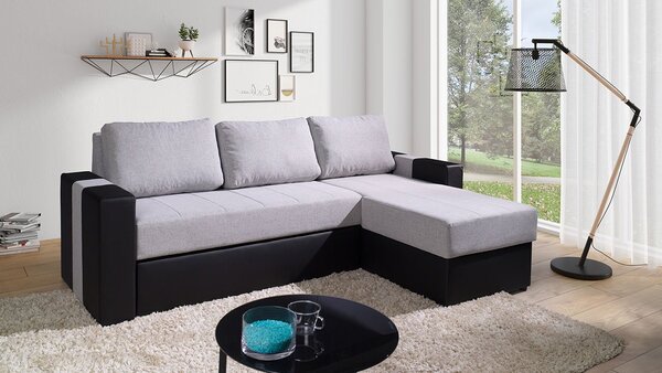 Rohová sedací souprava Nado, Potah: ekokůže Soft 066 + Aura 01, Strana: pravá 5902928171143