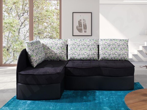 Rohová sedací souprava Hokus, Potah: ekokůze Soft 011 + Alcala 14 + Neptun 01, Strana: pravá 5902928669701