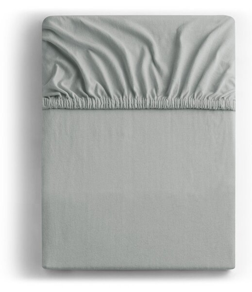 Světle šedé napínací prostěradlo jersey 180x200 cm Amber – Restilo