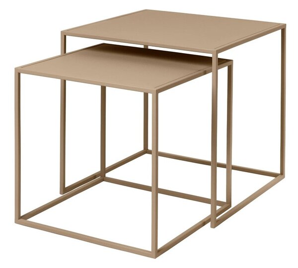 Béžové kovové konferenční stolky v sadě 2 ks 40x40 cm Fera – Blomus