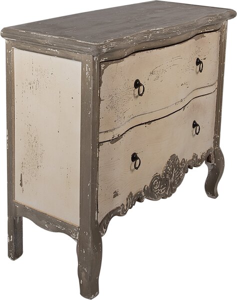 Clayre & Eef Příborník 95x40x82 cm Grau Beige Holz