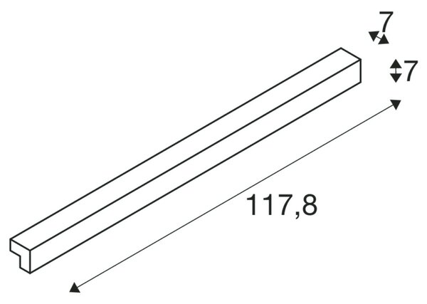 BIG WHITE SLV L-LINE 120 nástěnné a stropní svítidlo, LED, 3000K, IP44, stříbrné, D/Š/V 118/7/7 cm, 3 000 lm, 2x12,9 W 1001304