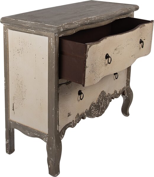 Clayre & Eef Příborník 95x40x82 cm Grau Beige Holz