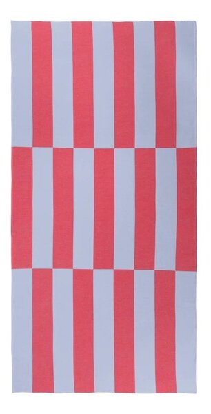 Červená/světle modrá bavlněná plážová osuška 100x160 cm Su – noo.ma